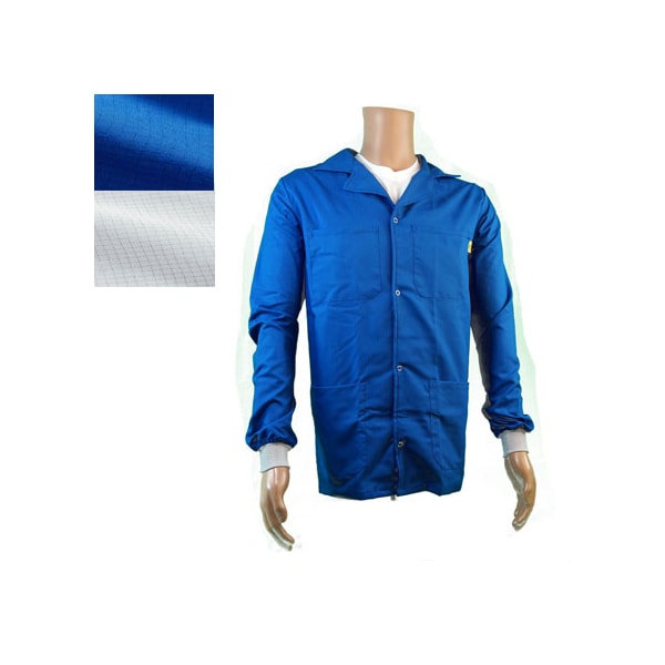 ESD Jacket, Waist Length, Knit Cuff, 2X-Large, Light Blue